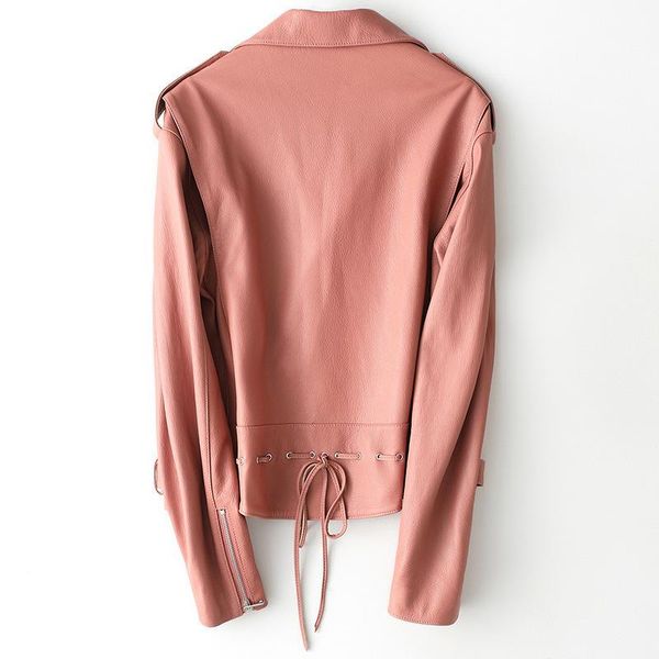 women's leather & faux genuine women goatskin coat spring autumn motorcycle biker jacket pink korean 2021 hq12-tzy8205a kj4131, Black
women's leather & faux genuine women goatskin coat spring autumn motorcycle biker jacket pink korean 2021 hq12-tzy8205a kj4131, Black