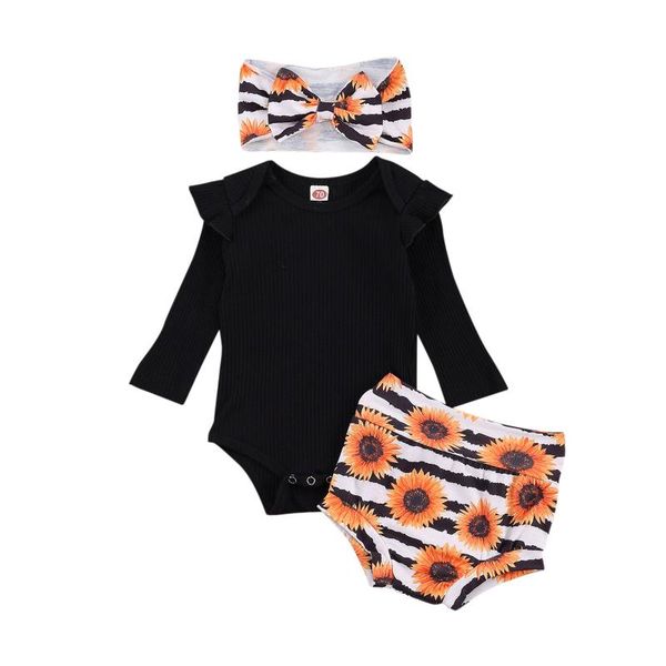 clothing sets 0-24m born baby girls boys clothes 3pcs ruffles long sleeve solid romper sunflowers shorts headband, White
clothing sets 0-24m born baby girls boys clothes 3pcs ruffles long sleeve solid romper sunflowers shorts headband, White