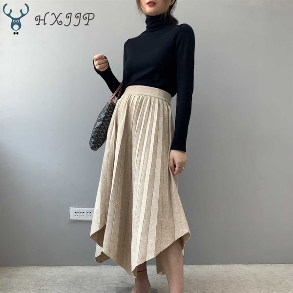 hxjjp spring autumn women knitted skirts vertical strip slim korean casual solid pleated long skirt 210607, Black
hxjjp spring autumn women knitted skirts vertical strip slim korean casual solid pleated long skirt 210607, Black