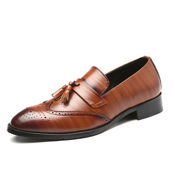 dress shoes men leather design brand classic tassel brogue mans footwear formal bullock big size 37-48, Black
dress shoes men leather design brand classic tassel brogue mans footwear formal bullock big size 37-48, Black