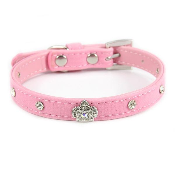 dog collars & leashes pink flocked fabric leather pet collar bling rhinestones crystal crown rivet for small dogs cats kitten accessories
dog collars & leashes pink flocked fabric leather pet collar bling rhinestones crystal crown rivet for small dogs cats kitten accessories