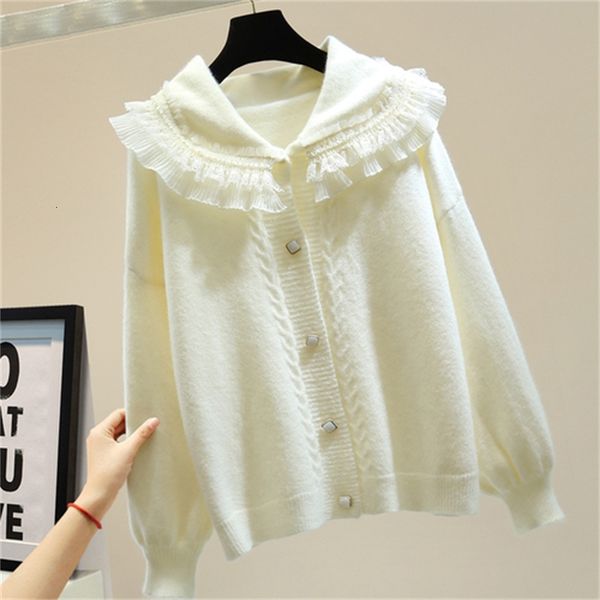 lace plied cardigan woman 2021 spring style korean crochet loose seam doll long sleeve sweater s38a, White;black
lace plied cardigan woman 2021 spring style korean crochet loose seam doll long sleeve sweater s38a, White;black
