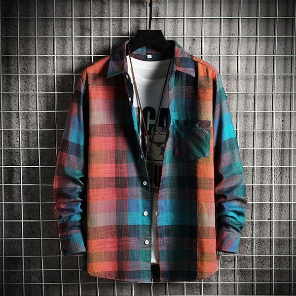 men's casual shirts trend handsome jacket fashion outdoor plaid brushed flannel single pocket long sleeve slim-fit youthf, White;black
men's casual shirts trend handsome jacket fashion outdoor plaid brushed flannel single pocket long sleeve slim-fit youthf, White;black