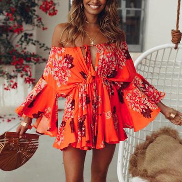 2020 stylish bar new summer women sweet off shoulder flare sleeve party dress beach bohemian printed dresses vestidos mujer c0304, Black;gray
2020 stylish bar new summer women sweet off shoulder flare sleeve party dress beach bohemian printed dresses vestidos mujer c0304, Black;gray