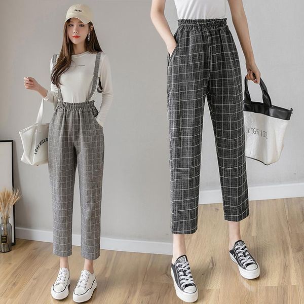 women's pants & capris 2021 spring summer women vintage plaid casual loose fashion female straight trousers, Black;white
women's pants & capris 2021 spring summer women vintage plaid casual loose fashion female straight trousers, Black;white