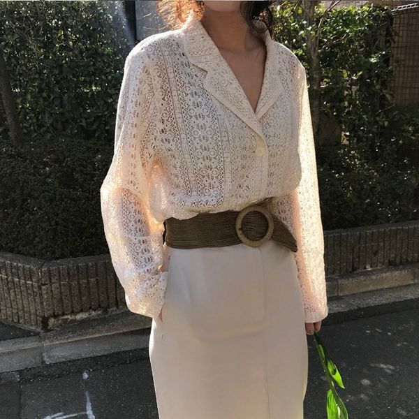 2021 women blouse spring lace hollow out blouses ladies loose v collar long sleeve korean fashion ladies blusa mujer bulo, White
2021 women blouse spring lace hollow out blouses ladies loose v collar long sleeve korean fashion ladies blusa mujer bulo, White