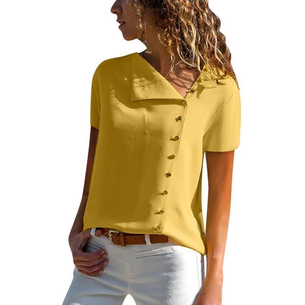 blouse for women yellow plus size casual lapel neck shirt ladies short sleeve buckle blouse blusas mujer moda 2021 25, White
blouse for women yellow plus size casual lapel neck shirt ladies short sleeve buckle blouse blusas mujer moda 2021 25, White