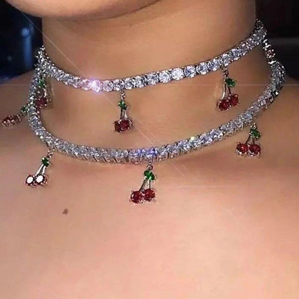 chokers 2021 fashion design charming rhinestone cherry pendant necklace bride romantic wedding crystal jewelry gifts for girls, Golden;silver
chokers 2021 fashion design charming rhinestone cherry pendant necklace bride romantic wedding crystal jewelry gifts for girls, Golden;silver