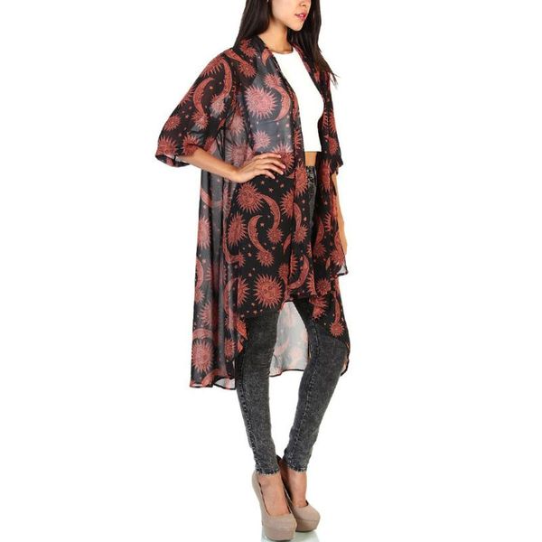 women's blouses & shirts women summer chiffon kimono moon sun print asymmetric hem loose cardigan blouse outerwear beachwear bikini cov, White
women's blouses & shirts women summer chiffon kimono moon sun print asymmetric hem loose cardigan blouse outerwear beachwear bikini cov, White