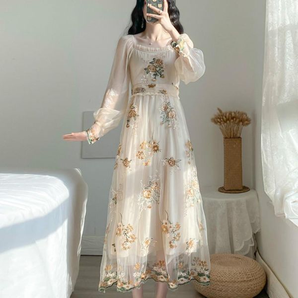 casual dresses sweet embroidery lace mesh dress women vintage flower lady long sleeve, Black;gray
casual dresses sweet embroidery lace mesh dress women vintage flower lady long sleeve, Black;gray