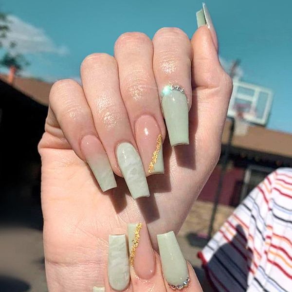 false nails 24pcs/box matcha rhinestone long coffin artificial ballerina fake full cover nail tips press on, Red;gold
false nails 24pcs/box matcha rhinestone long coffin artificial ballerina fake full cover nail tips press on, Red;gold