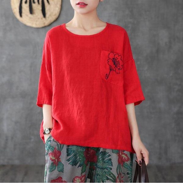 women's t-shirt 95% cotton flower embroidery short sleeve loose summer 2021 leisure half, White
women's t-shirt 95% cotton flower embroidery short sleeve loose summer 2021 leisure half, White