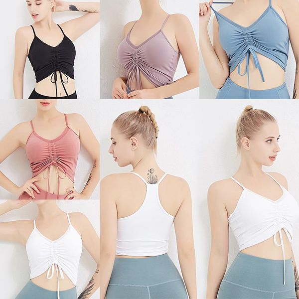 yoga outfits women's solid color workout clothes for running wrinkle drawstring beauty back sports bra breathable gather, White;red
yoga outfits women's solid color workout clothes for running wrinkle drawstring beauty back sports bra breathable gather, White;red