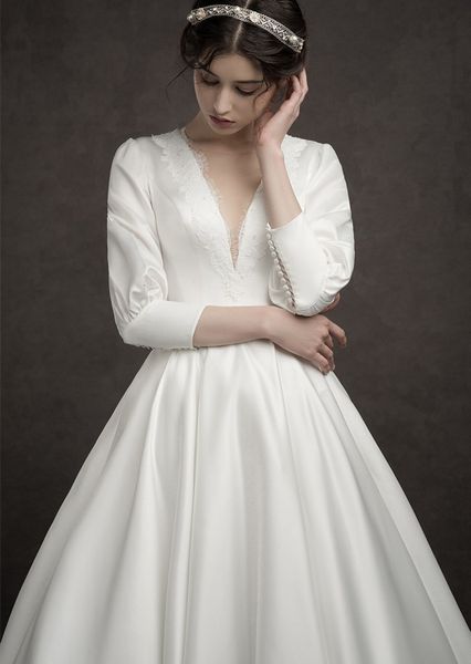 quality new a-line wedding ivory satin elegant half sleeve bride gowns abito da sposa 2021 vestidos de mairee 854p, White
quality new a-line wedding ivory satin elegant half sleeve bride gowns abito da sposa 2021 vestidos de mairee 854p, White