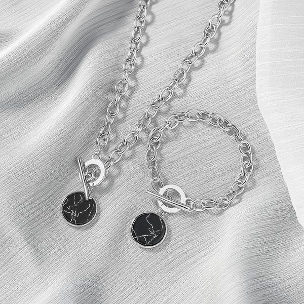 pendant necklaces kmvexo minimalist casual neck chain for women round marble pendants hiphop female fashion jewelry necklace naszyjnik, Silver
pendant necklaces kmvexo minimalist casual neck chain for women round marble pendants hiphop female fashion jewelry necklace naszyjnik, Silver
