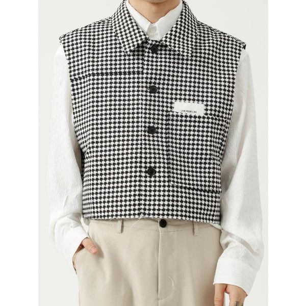 men's vests high street plaid short gilet men button up cardigan vest jacket vintage winter jackets mens sleeveless houndstooth ptint b, Black;white
men's vests high street plaid short gilet men button up cardigan vest jacket vintage winter jackets mens sleeveless houndstooth ptint b, Black;white