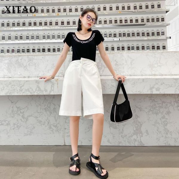 women's pants & capris xitao thin loose fashion women elastic waist fan white black 2021 summer minority casual gcc3718, Black;white
women's pants & capris xitao thin loose fashion women elastic waist fan white black 2021 summer minority casual gcc3718, Black;white