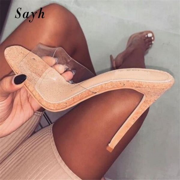 sandals 2021 pvc mules shoes nude transparent slippers peep toed thin high heels women slides stilettos, Black
sandals 2021 pvc mules shoes nude transparent slippers peep toed thin high heels women slides stilettos, Black
