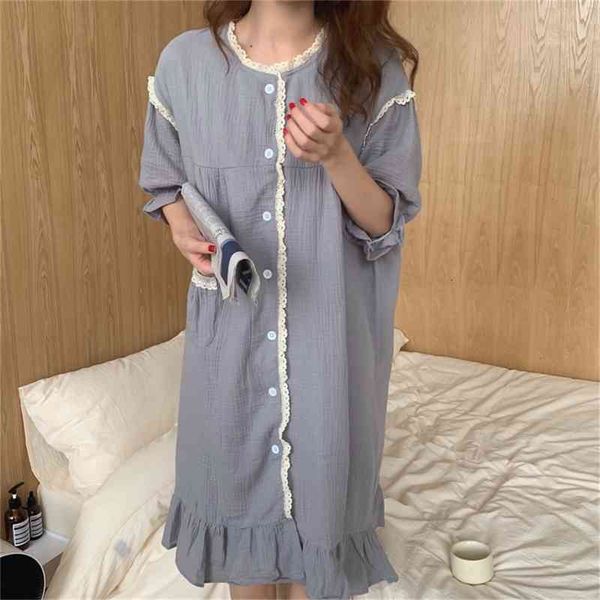 casual dresses 2021 gentle sleepwear summer loose girls pajamas cotton princess sweet dress homewear chic lady soft nightdress 8qp, Black;gray
casual dresses 2021 gentle sleepwear summer loose girls pajamas cotton princess sweet dress homewear chic lady soft nightdress 8qp, Black;gray