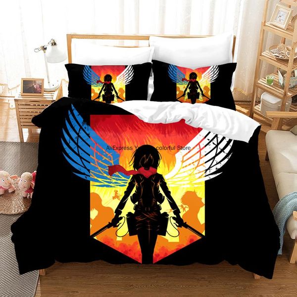 bedding sets anime attack on titan design duvet covers pillowcases set bedclothes bed linen 3d printed comforter
bedding sets anime attack on titan design duvet covers pillowcases set bedclothes bed linen 3d printed comforter