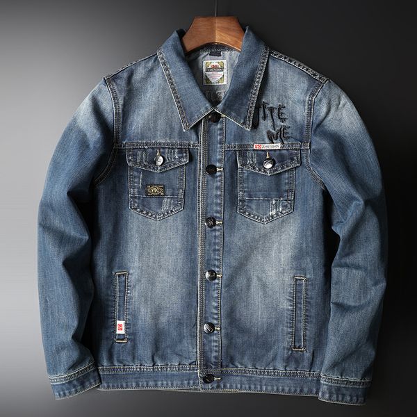 2021 new autumn men's embroidered jacket fashion casual cotton elasticity brand denim coat male clothes rd08, Black;brown
2021 new autumn men's embroidered jacket fashion casual cotton elasticity brand denim coat male clothes rd08, Black;brown