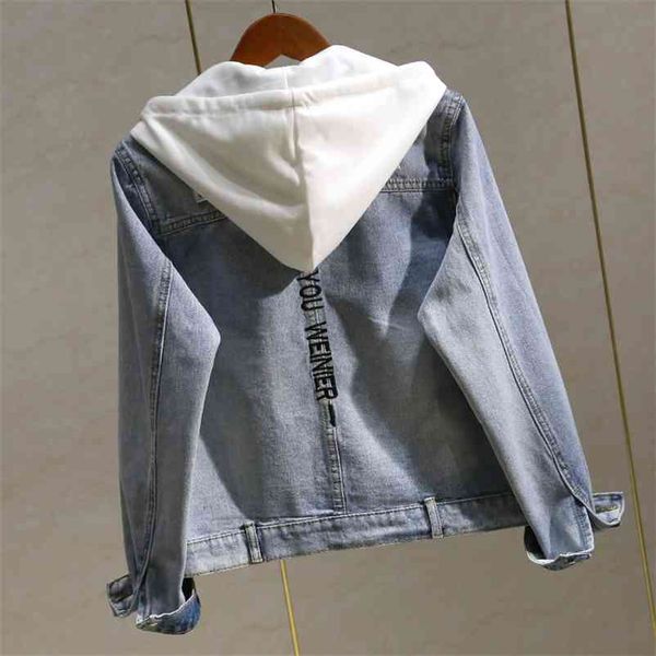 applique embroidery denim jacket female autumn korean bf college wind hooded short 210525, Black;brown
applique embroidery denim jacket female autumn korean bf college wind hooded short 210525, Black;brown