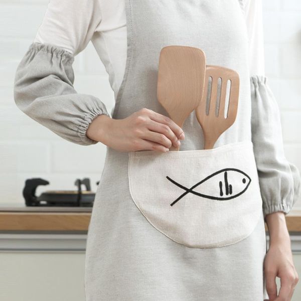 cotton and linen plain water-proof apron large pocket design kitchen oil-proof thick waist gown fashion simple work clothes
cotton and linen plain water-proof apron large pocket design kitchen oil-proof thick waist gown fashion simple work clothes