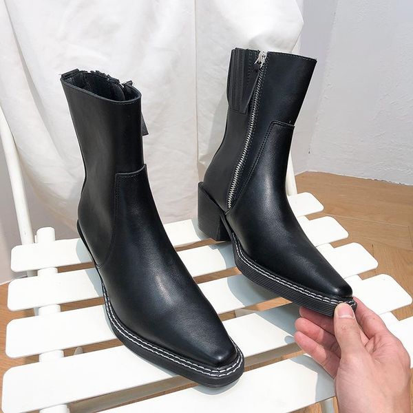 boots deat 2021 spring and summer fashion casual women's square head thick heel side zipper shoes women sh617, Black
boots deat 2021 spring and summer fashion casual women's square head thick heel side zipper shoes women sh617, Black