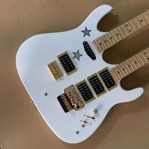 transportation, double-headed electric guitar, white body gold accessories, maple fingerboard, guitar can be customized acc
transportation, double-headed electric guitar, white body gold accessories, maple fingerboard, guitar can be customized acc