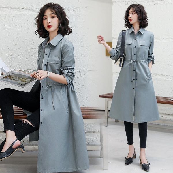 women's trench coats windbreaker long style over the knee in spring and autumn of 2021, Tan;black
women's trench coats windbreaker long style over the knee in spring and autumn of 2021, Tan;black