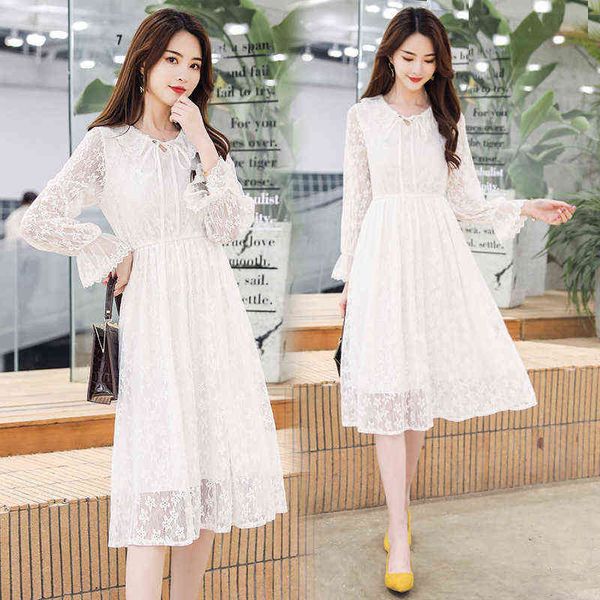 casual dresses spring 2022 temperament fairy korean chic high waist lace long sleeve medium length dresses, Black;gray
casual dresses spring 2022 temperament fairy korean chic high waist lace long sleeve medium length dresses, Black;gray