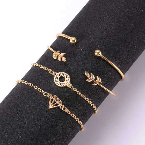 budrovky new fashion circle diamond knotted leaves open bracelet bracelet set four-piece set drop shippingdio chan contact, Silver
budrovky new fashion circle diamond knotted leaves open bracelet bracelet set four-piece set drop shippingdio chan contact, Silver