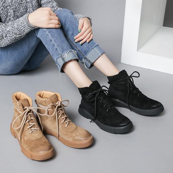 boots women's autumn & winter female british style retro ankle flat heel suede 2 lining flock lace-up, Black
boots women's autumn & winter female british style retro ankle flat heel suede 2 lining flock lace-up, Black