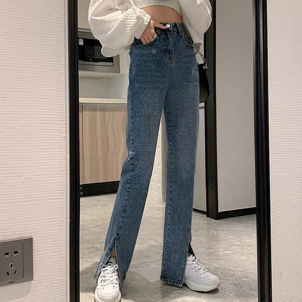 women's jeans spring streetwear high waist korean wild long pants vintage femme casual baggy straight mom denim trouser, Blue
women's jeans spring streetwear high waist korean wild long pants vintage femme casual baggy straight mom denim trouser, Blue