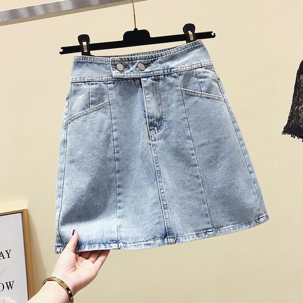 skirts summer retro high-waist light-colored denim skirt female spring and autumn korean loose wild a-line, Black
skirts summer retro high-waist light-colored denim skirt female spring and autumn korean loose wild a-line, Black