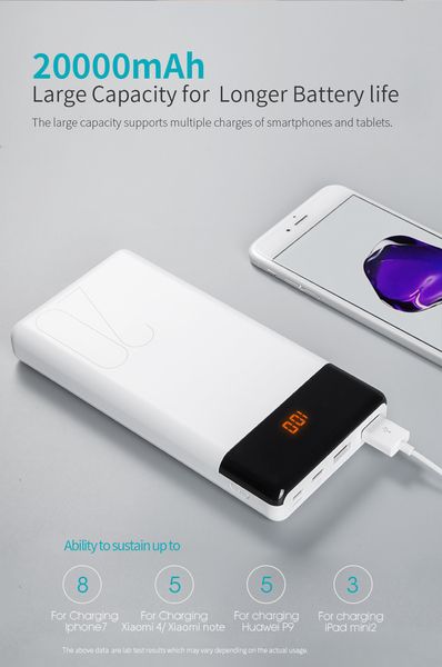 LT20 Power Bank 20000mAh Portable Charging Powerbank 20000 mAh External Battery Charger Poverbank
LT20 Power Bank 20000mAh Portable Charging Powerbank 20000 mAh External Battery Charger Poverbank