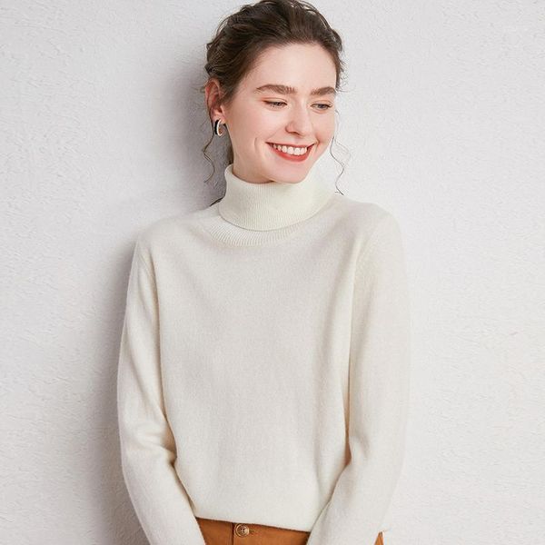 autumn and winter women's sweater casual solid color high neck long sleeve sweaters, White;black
autumn and winter women's sweater casual solid color high neck long sleeve sweaters, White;black