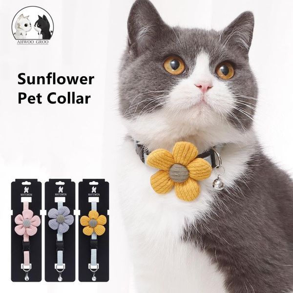 cat collars & leads adjustable pet necklace sunflower shape cute bell collar for cats dog pure color cotton accessories animal supplies
cat collars & leads adjustable pet necklace sunflower shape cute bell collar for cats dog pure color cotton accessories animal supplies