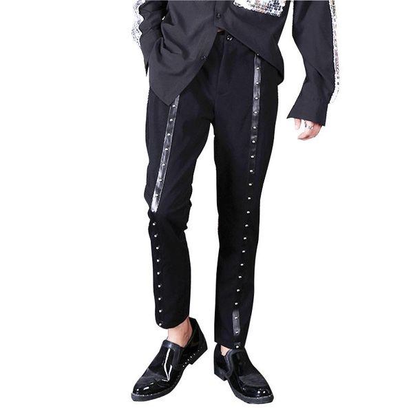 men's pants men streetwear hip hop punk gothic casual suit male fashion rivet harem trousers night club singer stage clothing, Black
men's pants men streetwear hip hop punk gothic casual suit male fashion rivet harem trousers night club singer stage clothing, Black