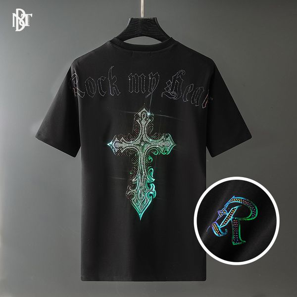 t shirt tuishang men's clothing - 2021 summer cross colorful burnt flower european diamond round neck loose short sleeve for men, White;black
t shirt tuishang men's clothing - 2021 summer cross colorful burnt flower european diamond round neck loose short sleeve for men, White;black