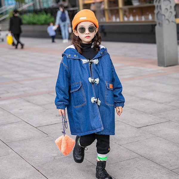 coat winter girls denim thicken fleece fashion hooded children's outerwear from 4 to 14 years casual long jackets kids clothing, Blue;gray
coat winter girls denim thicken fleece fashion hooded children's outerwear from 4 to 14 years casual long jackets kids clothing, Blue;gray