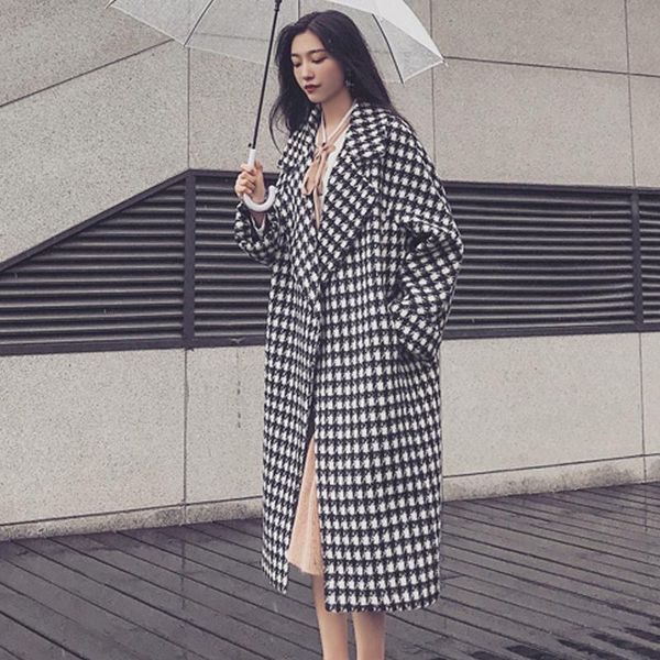 women's wool & blends woolen black/white plaid coat double-breasted long autumn/winter jacket houndstooth retro casual street
women's wool & blends woolen black/white plaid coat double-breasted long autumn/winter jacket houndstooth retro casual street