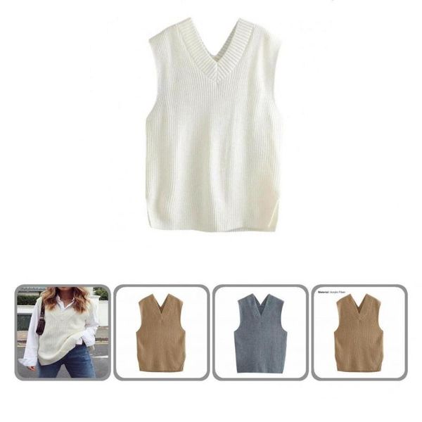 women's vests shrink resistant fashion all match women kitted vest white sweater comfortable for autumn, Black;white
women's vests shrink resistant fashion all match women kitted vest white sweater comfortable for autumn, Black;white