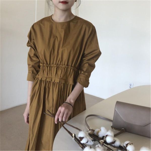 casual dresses 2021 arrivals retro minimalist solid dress female o-neck high waist pleasted long-sleeved drawstring loose vestidos fall, Black;gray
casual dresses 2021 arrivals retro minimalist solid dress female o-neck high waist pleasted long-sleeved drawstring loose vestidos fall, Black;gray