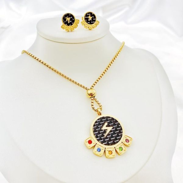 earrings & necklace stainless steel jewelry set sweater chain thick design rainbow gem for girls year gift, Silver
earrings & necklace stainless steel jewelry set sweater chain thick design rainbow gem for girls year gift, Silver