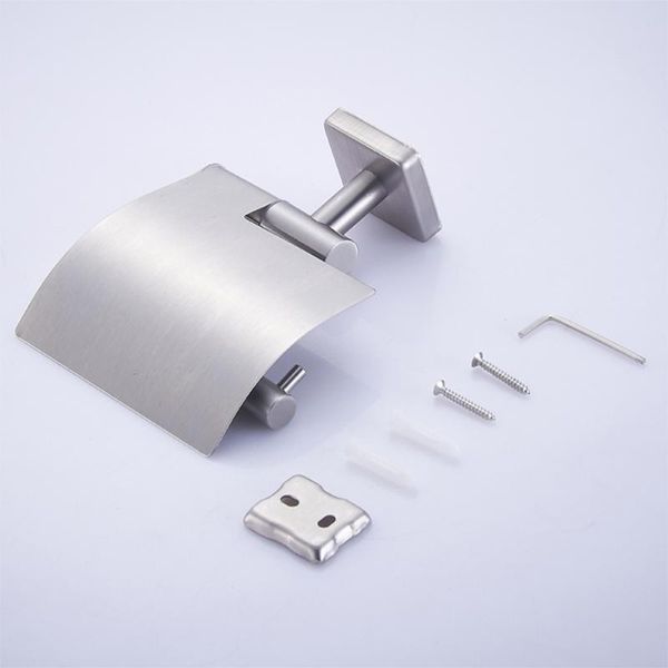 stainless steel kitchen tissue hanging bathroom toilet roll paper organizer towel rack (silver)