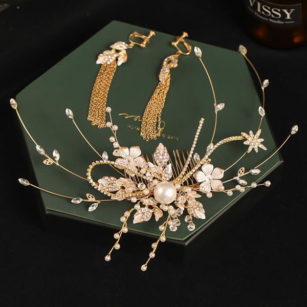 hair clips & barrettes vintage gold tiaras combs for women pearl metal headbands with tassel earrings 2 pcs leaf wedding bridal accessories, Golden;silver
hair clips & barrettes vintage gold tiaras combs for women pearl metal headbands with tassel earrings 2 pcs leaf wedding bridal accessories, Golden;silver
