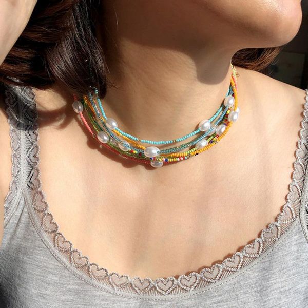chokers 2021 seed beads pearl choker necklaces for women girls bohemian colorful handmade baroque clavicle chain statement jewelry, Golden;silver
chokers 2021 seed beads pearl choker necklaces for women girls bohemian colorful handmade baroque clavicle chain statement jewelry, Golden;silver