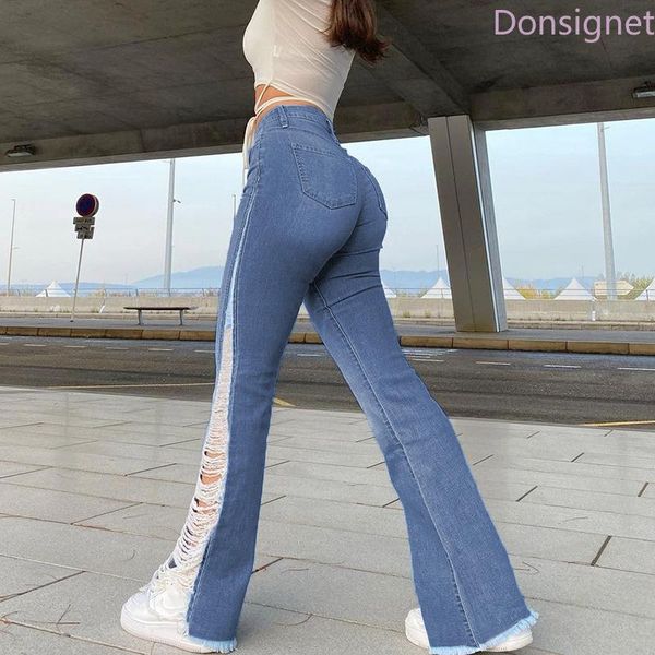 women's jeans donsinet woman 2021 hole flare pants women high-waisted casual trousers button blue
women's jeans donsinet woman 2021 hole flare pants women high-waisted casual trousers button blue