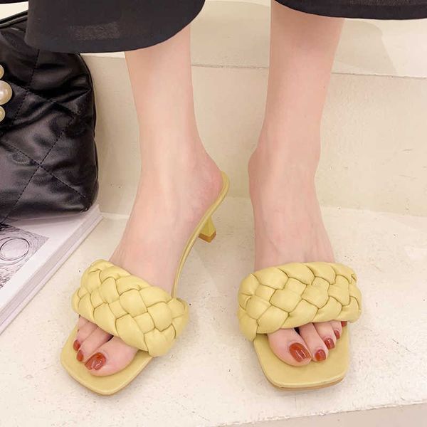 rimocy weave design women slippers thin high heels sandals summer woman square toe pu leather outdoor slides flip flops 210528, Black
rimocy weave design women slippers thin high heels sandals summer woman square toe pu leather outdoor slides flip flops 210528, Black